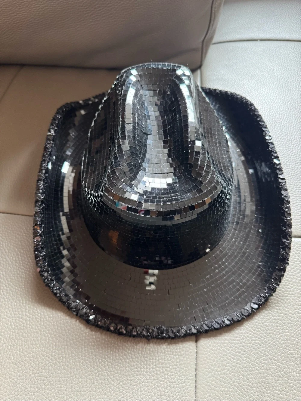 Black Sequin Cowboy Hat - Sparkle Party Style